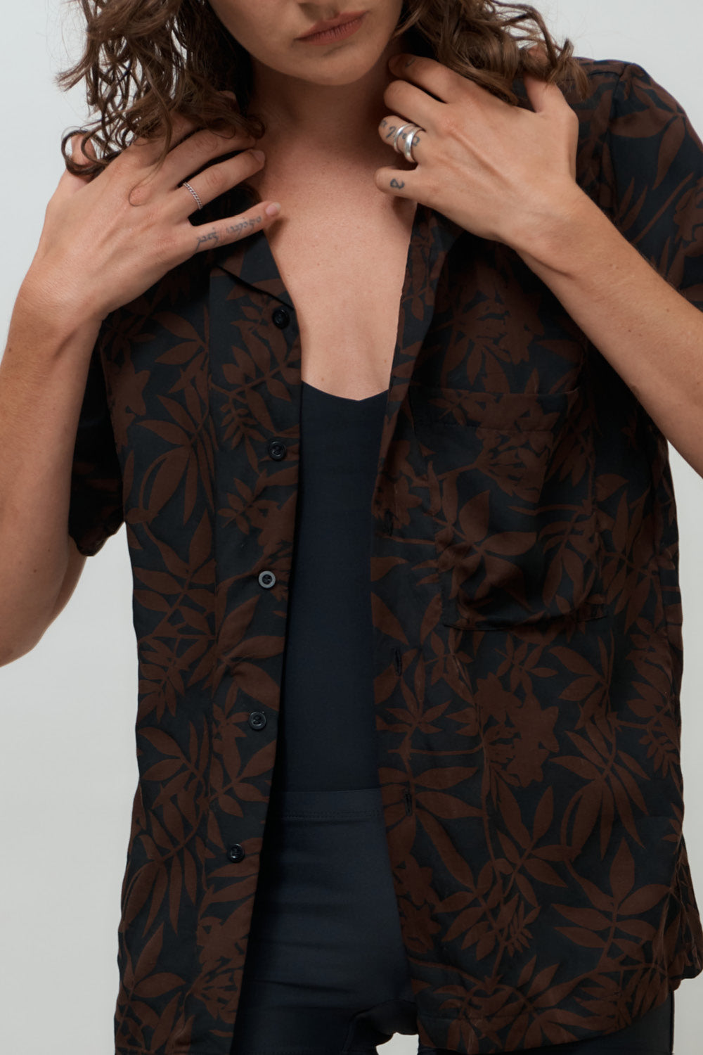 Bowling Shirt | Leaf Print