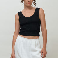 Lucia Shirred Tank | Black