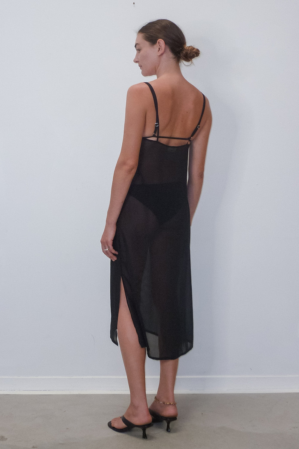 Hakea Sheer Midi Dress | Black Hakea Sheer Midi Dress | Black