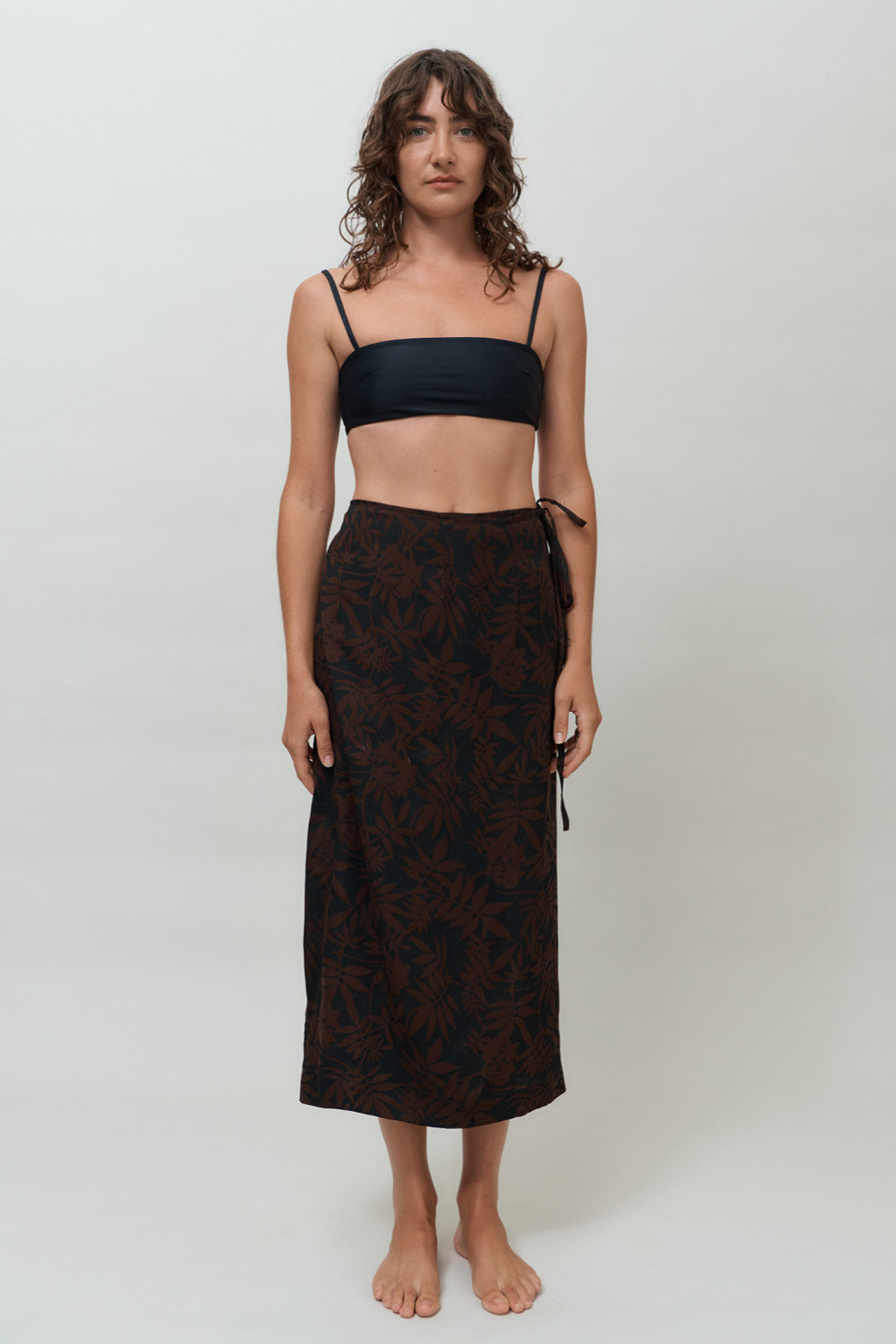 Wrap Skirt | Leaf Print