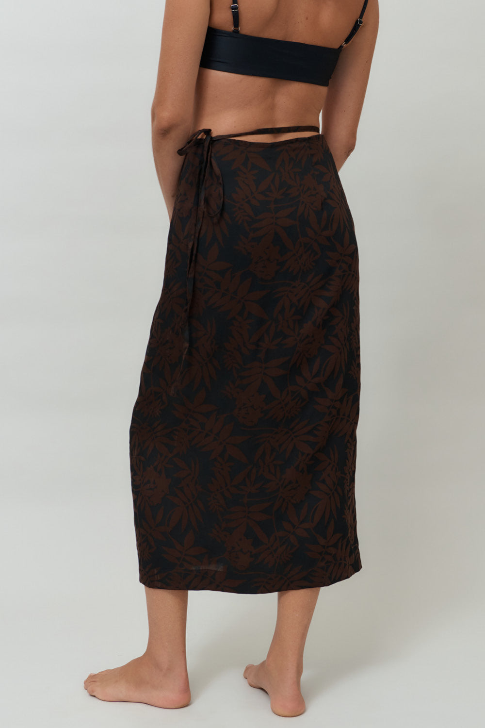 Wrap Skirt | Leaf Print