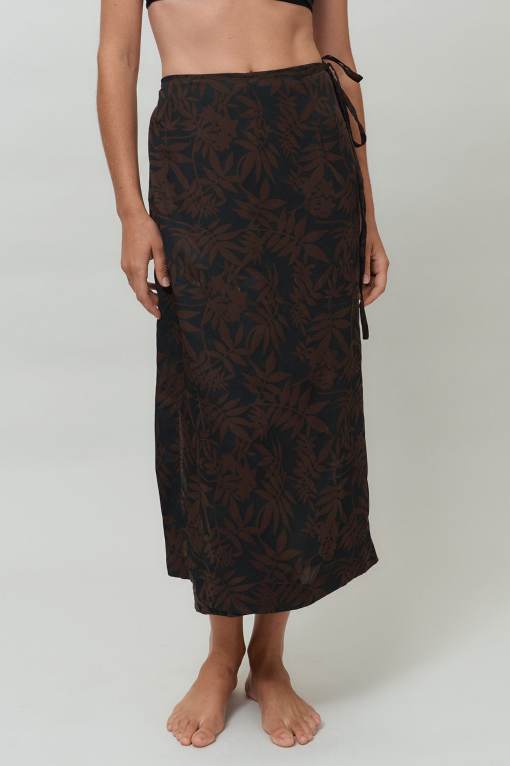 Wrap Skirt | Leaf Print
